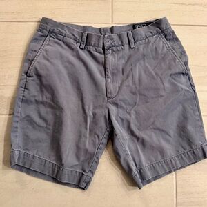 Polo Ralph Lauren Classic Fit Shorts 35 Gray Blue Flat Front Chino. Gently Used